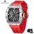 pagani relógios de quartzo masculino vh65 movimento esqueleto dial 100m à prova dwaterproof água esporte retângulo relógio de vidro safira para homem - Turinshop virtual