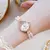 Relógio quartzo branco pérola para mulheres, relógio de pulso feminino, relógios elegantes, presente para senhoras, pulseira da moda - comprar online