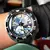Relógio automático masculino movimento japonês, relógio mecânico de luxo, mostrador luminoso forte Abalone, moldura de cerâmica NH35 43mm