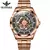 OUPINKE-Relógio mecânico automático para homens, mostrador oco, relógio de mão original, safira sintética, relógios espelho, 40mm, 3206