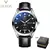Skrox original esportes homem relógio de couro safira azul dial luminoso movimento automático relógio mecânico à prova dwaterproof água relógios pulso - comprar online