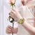 Vencedor moda elegante relógio mecânico para mulheres esqueleto de ouro luxo gelado para fora relógios automáticos senhoras pulseira aço inoxidável - comprar online