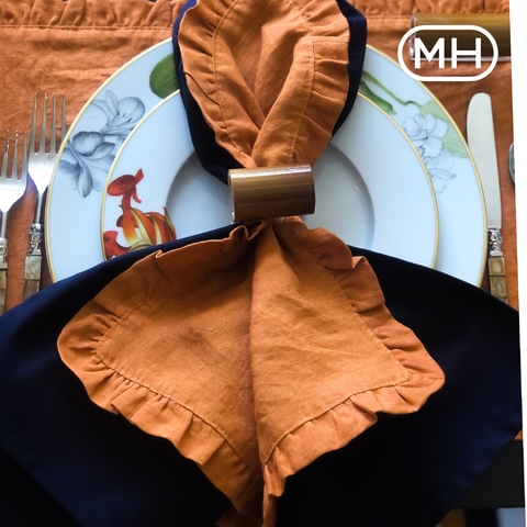 Elegância à Mesa: Guardanapo de Boca Bossa Moss Home - 100% Cambraia de Linho