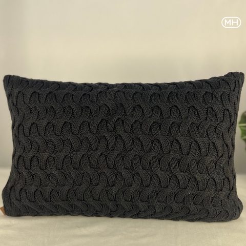 Almofada Cestaria Moss Home 50x35 cm – Elegância e Textura com Inspiração Artesanal