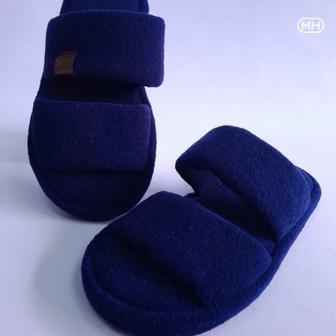 Pantufa Atoalhada Moss Home Marinho