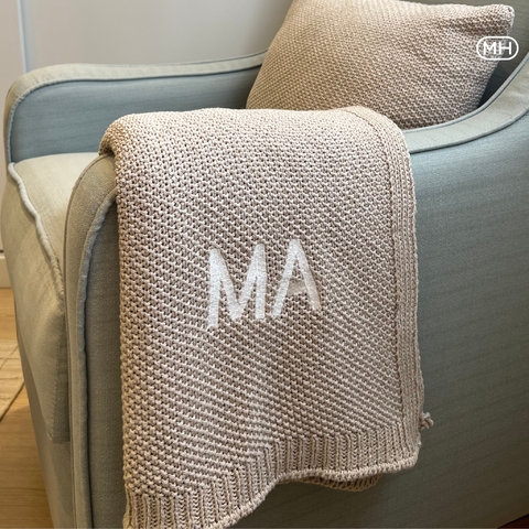 Manta em Tricot Ponto Arroz – Cor Nuvem 90x110 (Kids)