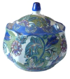 Potiche Azul Grande Mariposas Relieve