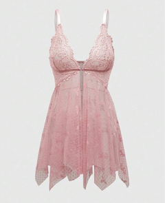 Babydoll de encaje rosa
