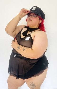 Disfraz policía sexy transparente. - tienda online