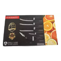 Set Juego Cuchillos Cocina 6 Pz Acero Cerámica Profesional - Casa Temate