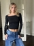 EMEBE- Off Shoulder Long Sleeve Negra
