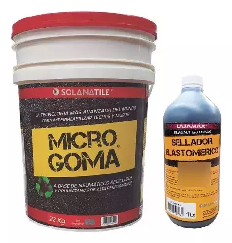 Kit Microgoma Lata x 22Kg + Sellador Elastomérico Negro x 1 Lt