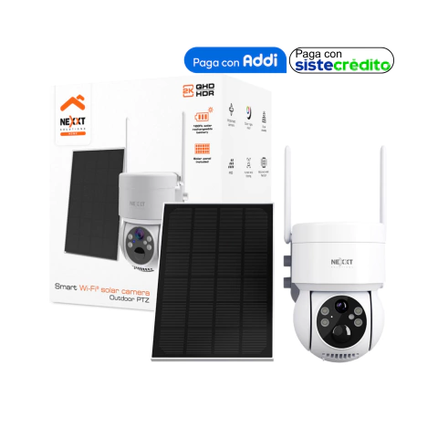 Cámara seguridad solar WiFi 2K 3MP exterior Nexxt NHC-OP20S