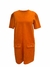 Vestido Zara de Suede Laranja com Botões de Strass