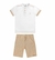 Conjunto Bermuda de Linho com Camisa Branca - Acabamento em Botões e Bordado Charpey