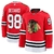 Camisa NHL Chicago Blackhawks Jersey Vermelha – vista frontal com logo dos Blackhawks