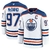 Camisa NHL Edmonton Oilers Jersey Branca – vista frontal com logo dos Oilers