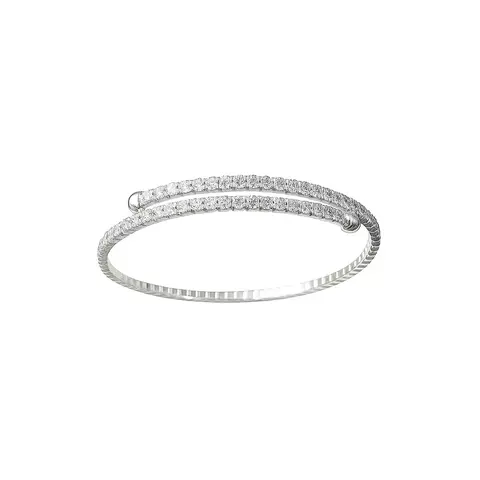 Bracelete Riviera Importado Ajustável Cravejado Em Prata 925