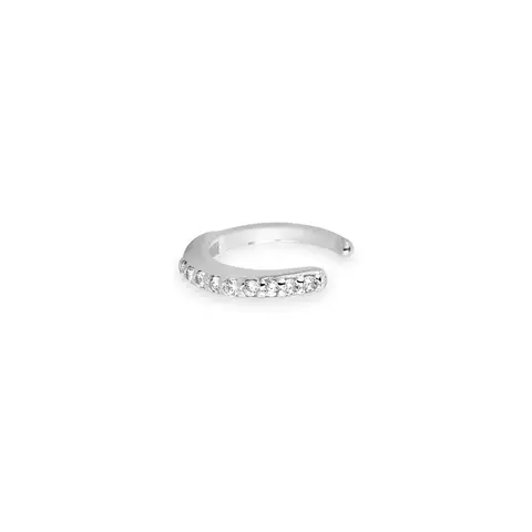 Piercing Fake de Prata Cravejado Zircônia