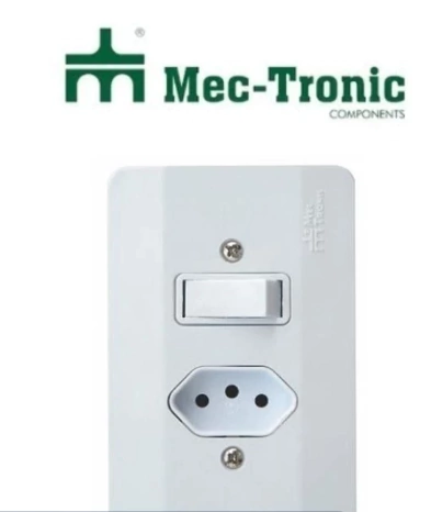 1 Interruptor Simples 10a + 1 Tomada 2p+t 20a/250 Com Placa