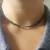 Collar Agata azul con corazón de oro lamindado - tienda online
