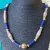 Collar de fimo azul y acrilicos
