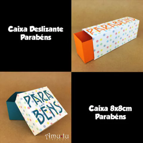 Kit Caixas Parabéns - Arquivo Digital