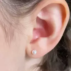 Brinco Pérola Mini 3mm - Banhado a Ouro 18k