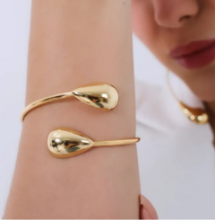 Bracelete Gota Banho Ouro 18k Ajustável