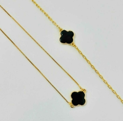 Colar Veneziana Trevo Inspired 1 Folha no Banho de Ouro 18k - comprar online