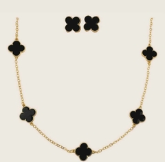 Colar Longo Trevo Inspired 7folhas no Banho de Ouro 18k - comprar online