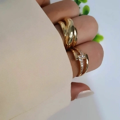 Anel 3Linhas Essence Banho de Ouro 18k - comprar online