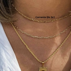 Conjunto Choker e Pulseira Elo 3x1 Banho de Prata - loja online
