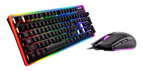Combo Teclado Semi Mecânico e Mouse Cougar Deathfire Ex, ABNT2, RGB, Black