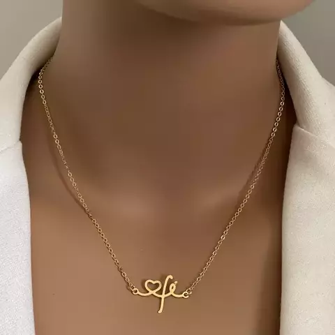 Colar veneziana com pingente fé