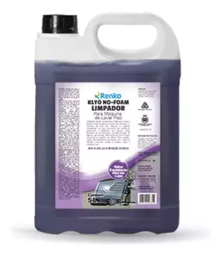 LIMPADOR DE PISO P/MAQUINA DE LAVAR PISO KLYO NO FOAM 5L RENKO 1:200L