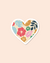 Sticker Corazón con flores