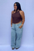 Blusa marrom assimétrica - loja online