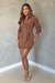 Vestido Chemise Suede Marrom - comprar online