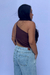 Blusa marrom assimétrica - comprar online