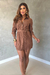 Vestido Chemise Suede Marrom