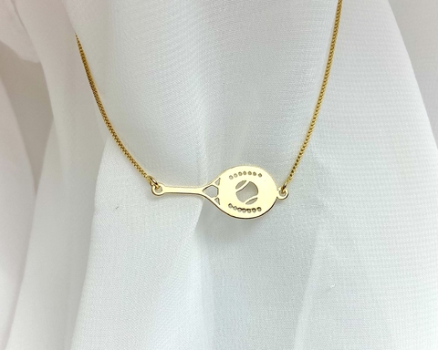 Colar/Corrente com Pingente de Tênis/Beach Tênis