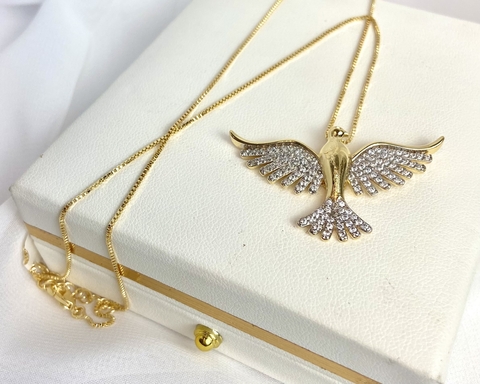 Colar Pomba da Paz com Zircônia