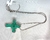 Colar Cruz Ródio com Zircônias Verde - Chic acessorios