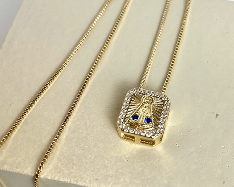 Colar Nossa Senhora Aparecida com Zircônia