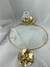 Conjunto aro e brinco de flor