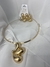 Conjunto aro e brinco com pingente de gota