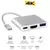 Adaptador multifuncional Tomate MTC-7106 com entradas USB-C, HDMI e USB 3.0, suportando resolução 4K.