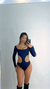 BODY RECORTE MANGA LONGA AZUL MARINHO