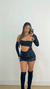 BODY PRETO RECORTADO COM BOJO E MANGAS FIXAS